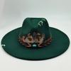 9.5 Cm Wide Brim Suede Hat for Men Women Feather Fedoras Flat Hat Jazz Hat Felt Hat Gentlemen Top Hats Fedora Sombrero Hombre