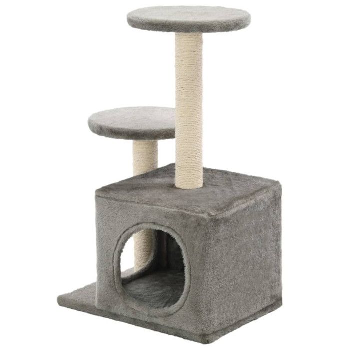 VidaXL Arbre à chat avec griffoirs en sisal 60 cm Gris