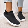Fashion Women Vulcanized Shoes Solid Color Round Head Sneakers Slip On Flats Shoes Women Loafers Plus Size 43 Walking Flat Shoes