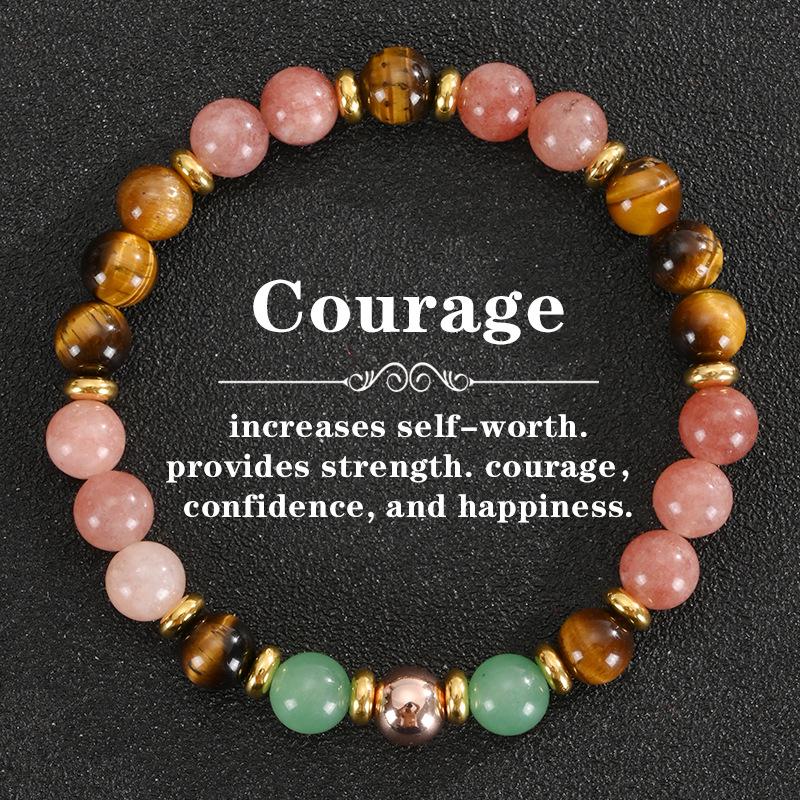 2025 Tiger Eye & Green Crystal Elastic Cord Wealth Bracelet - Handmade Jewelry
