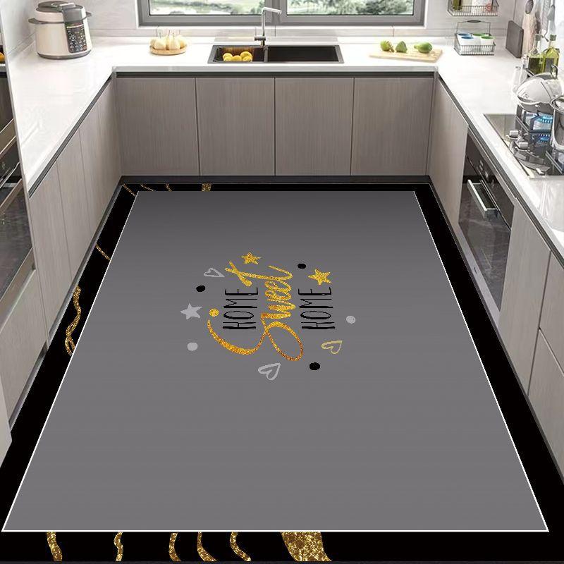 Carpet in The Kitchen Large PVC Leather Mat Non-Slip Waterproof Oil-proof Floor Mats Modern Home Decoration Alfombra De Cocina