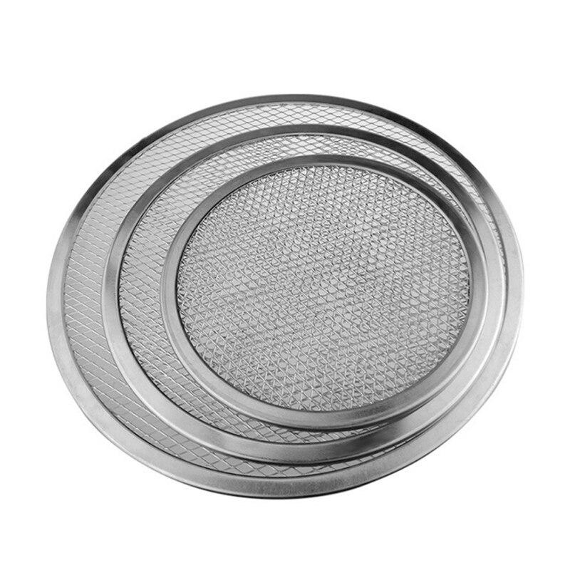Aluminum Round Pizza Baking Tray DIY Pizza Screen Baking Tray Metal Net Non-stick Mold For Oven