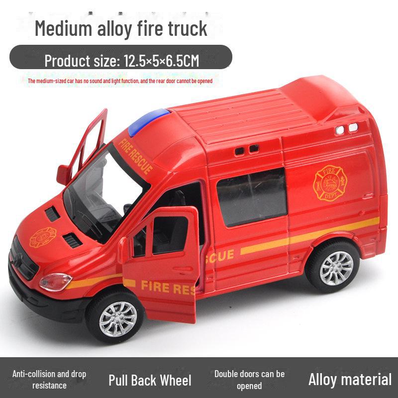 

Детский игрушечный фургон из сплава: Модель машины скорой помощи, пожарной машины, спецназа - инерционный механизм, бесплатная доставка