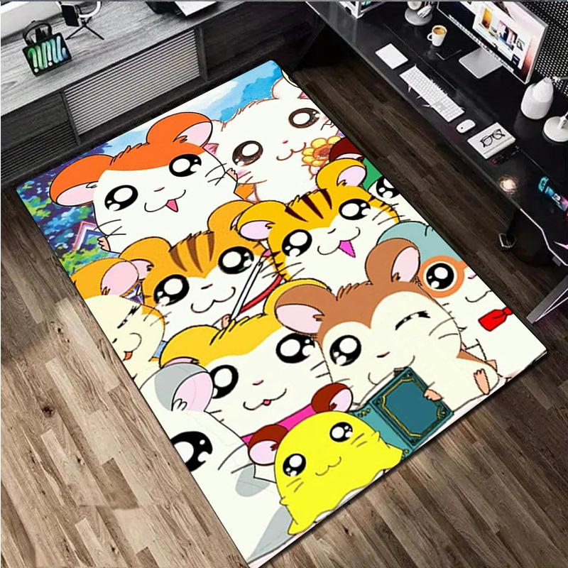 Hamtaro Print Rug - home decoration Carpet For Living Room Bedroom Flooring Computer Chair Area Rug