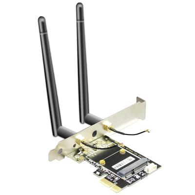 GLOTRENDS WA02 Mini PCIe To PCIe X1 WiFi Adapter, Half-High Mini PCIe WiFi 4566eCoral TPU Module, with 3.5 dBi SMA Antenna