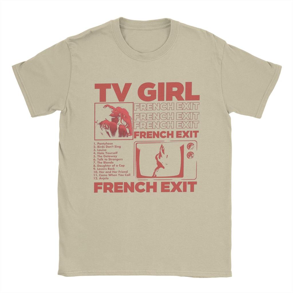 Camisetas Masculinas TV Girl Francês Engraçado Anos 90 Exit Music Novidade Algodão Puro Camisetas Manga Curta Camiseta Gola Redonda Roupa Original