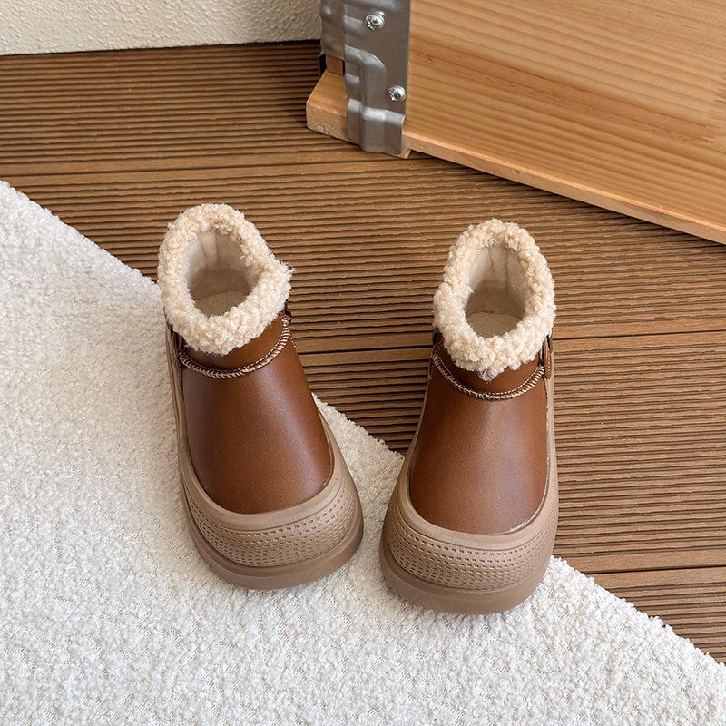 Kids' Winter 2025 Velvet-Lined Boots: Cozy Short Boots for Boys & Girls