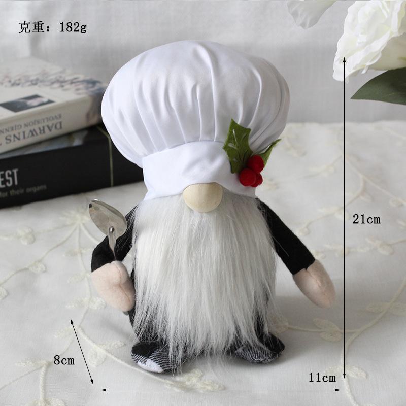 Christmas decorations creative dwarf chef doll festival plush doll chef's day faceless doll