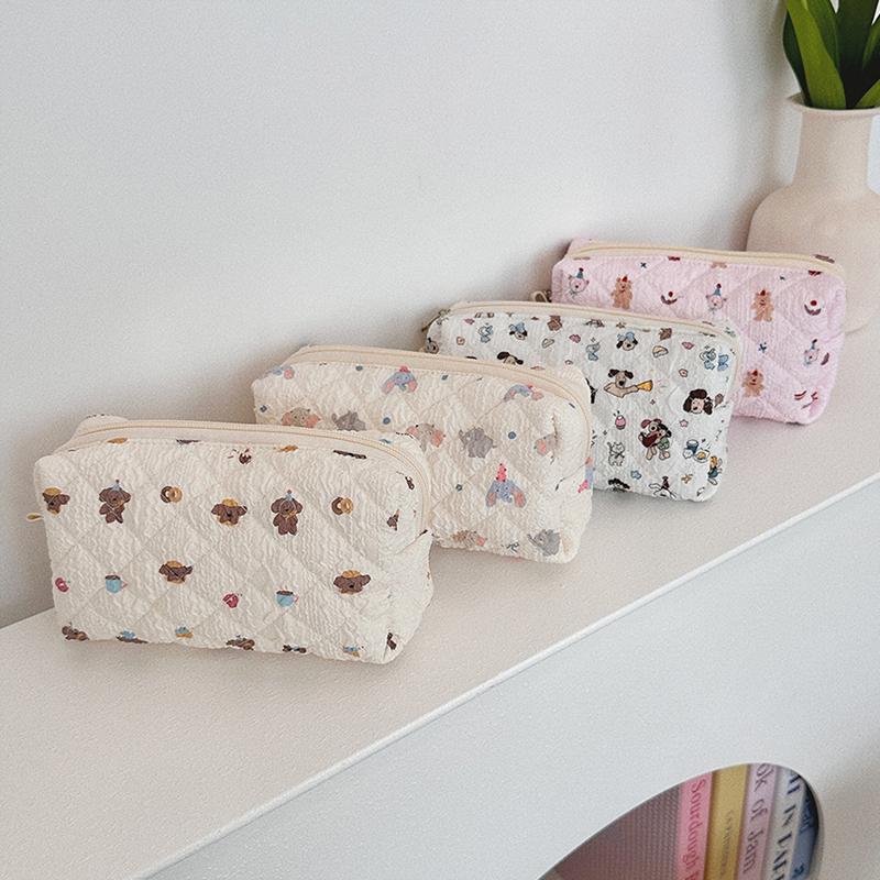 Cute Cartoon Print Women'S Cosmetic Bag Portable Ladies Makeup Case Travel Storage Bags Casual Female Clutch Purse