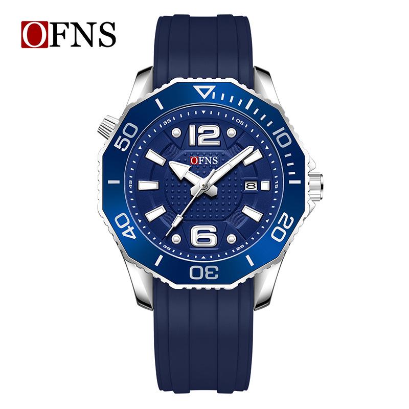 Oufanni Men's Rotating Bezel Quartz Watch - Waterproof, Douyin Style, High-Value with Single Calendar