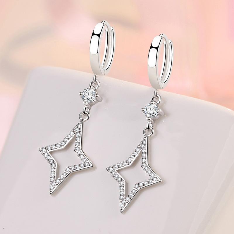 925 Sterling Silver Claws Stud Earrings with Crystal AAA CZ Stone Modern Design Fashion Versatile Accessories Women Jewelry