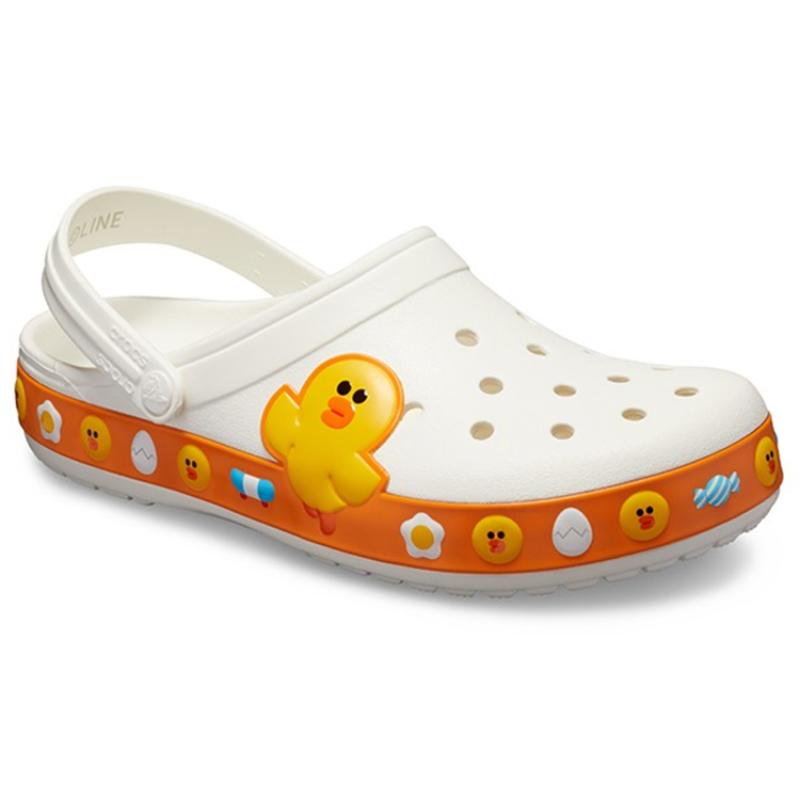 Crocs Classic Clog Line Friends Beach White Yellow Unisex Sandals 'White Yellow'
