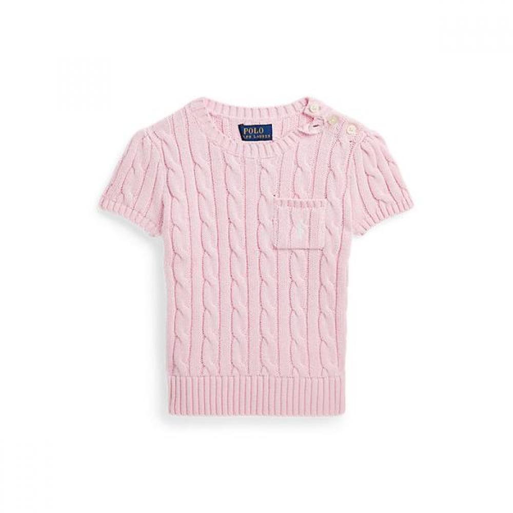 Polo Kids Girls 2 6 Years Old Cable Knit Cotton Short Sleeve Sweater  Cwposwer6820425650 3