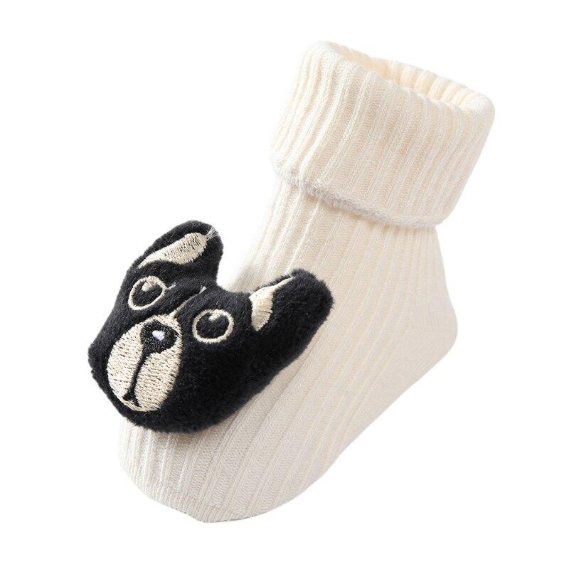 

Хлопковые носки для новорожденных девочек и мальчиков от 0 до 1 года, носки с изображением животных, противоскользящие носки средней длины на трубке One Size