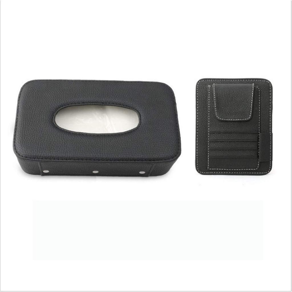 Car Tissue Sun Visor Tissue Case Card Car Eyeglass Sunglasses Easy and Set Box, Storage, + Holder, Holder, Storage, Clip-on, Convenient, Leather,