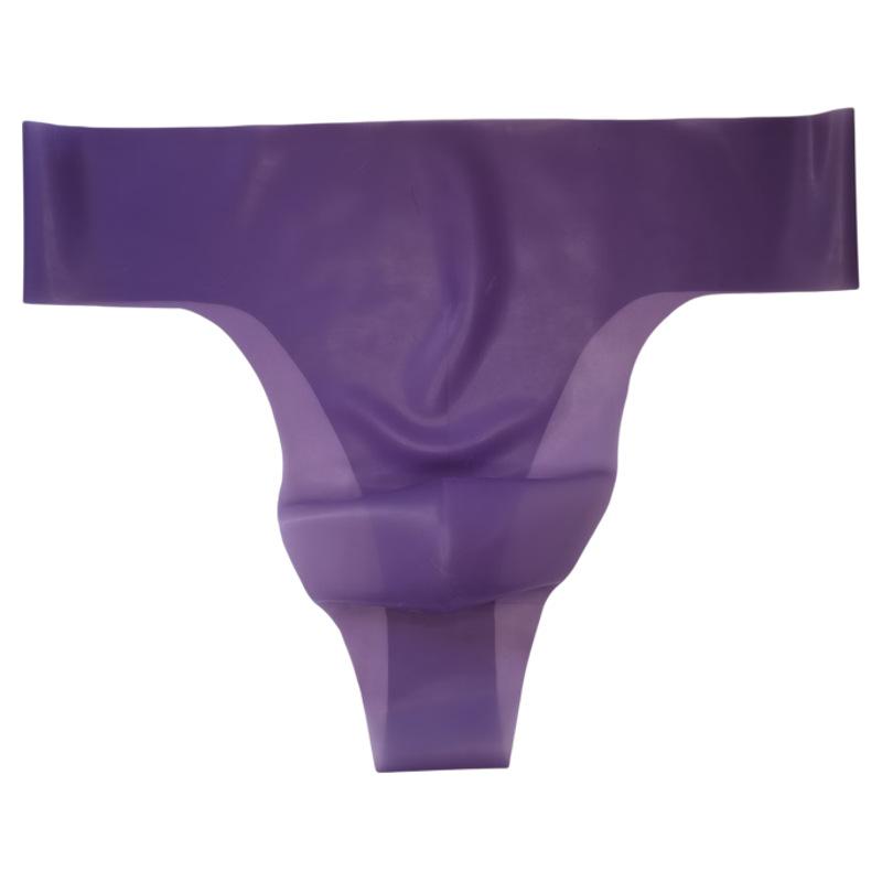Fetish Latex Glossy Thong Men Sexy Transparent Seamless Rubber Underwear Glossy U Convex Underpant Erotic Sissy Lingerie Panties