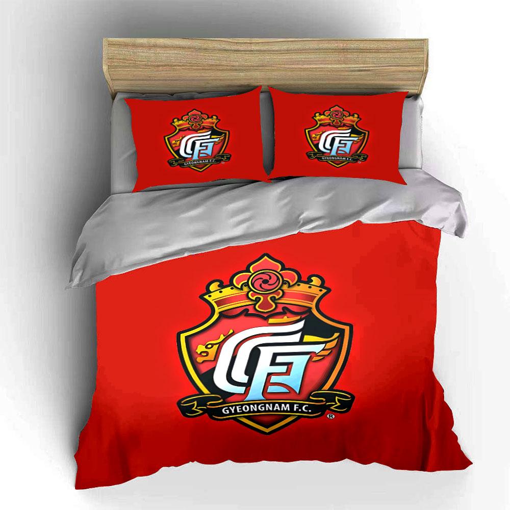 Red Gyeongnam FC Bedding Set Bedding Duvet Cover Set Duvet Cover Pillowcases (1 * Duvet Cover 2 * Pillowcases, without duvet insert)