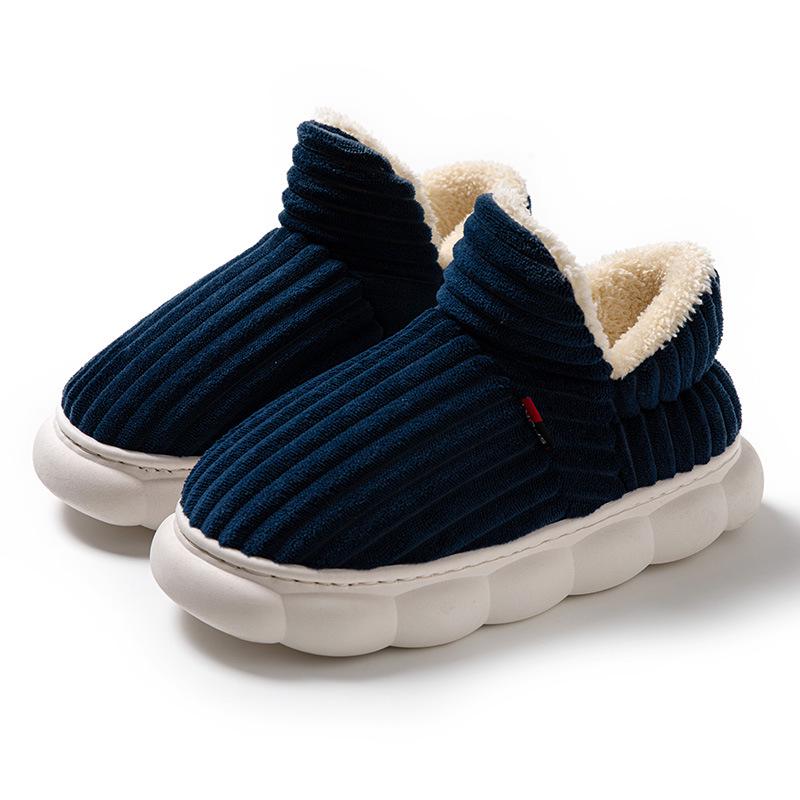 Men's and Women's Velvet-Lined Non-Slip Cotton Slippers for Indoor/Outdoor Use