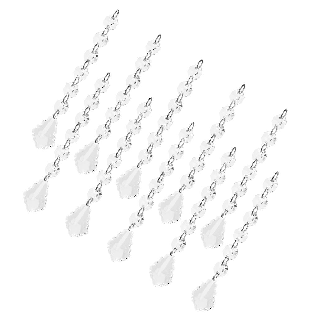10PCS Acrylic Pendant 15cm Leaf Shape for Chandeliers Wedding Party Christmas Tree