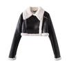 Warm Winter Jacket Women Clothing Warm Fur Coat Women’s Short  Faux Leather Motorcycle Clothes