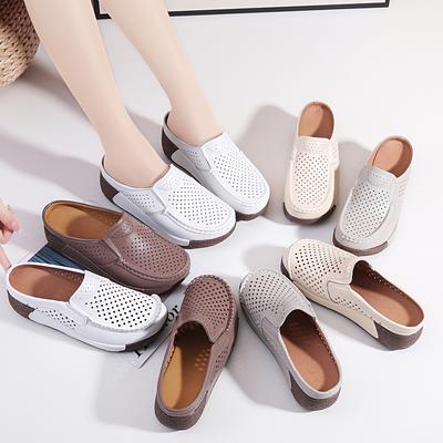 Ladies Platform Loafers Casual Elegant Black Cow Leather Women White Thick Sole Shake Shoe
