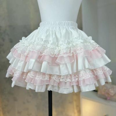 Lolita Stijl Prinses Vintage Taartrok Zoet Kawaii Dames Schattig Kant Ruches Feest Minirokken Harajuku Y2k Damesrokken