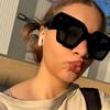 Unisex Large Square Frame Vintage Glasses Fashionable Solid Color Suitable for Daily Wear Street Photography And Driving