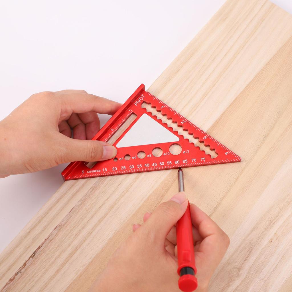 4.5 Inch Portable Triangle Angle Protractor Aluminum Alloy Speed Square Measuring Ruler Carpenter Woodworking Measure Tool
