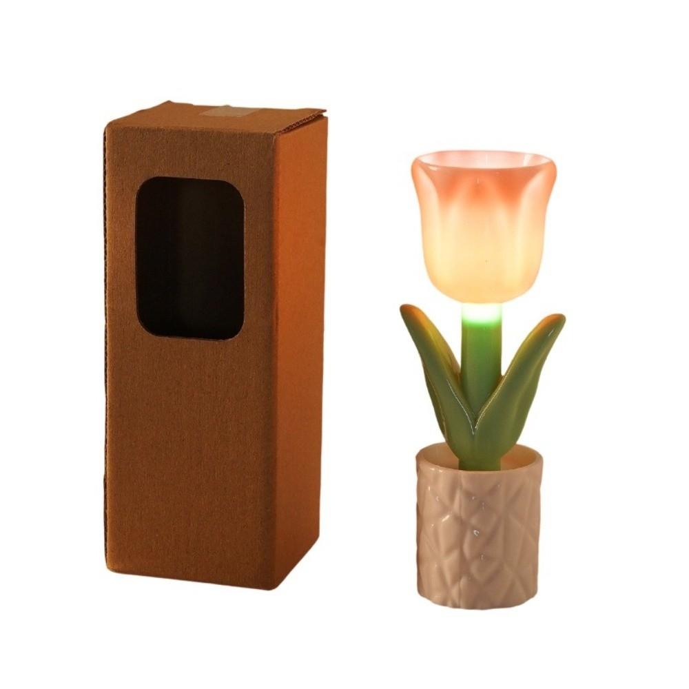 Creative Flower Shape Tulip Nightlight Home Decoration Photo Prop Bedside Lamp Desktop Gift Table Lamp Bedroom