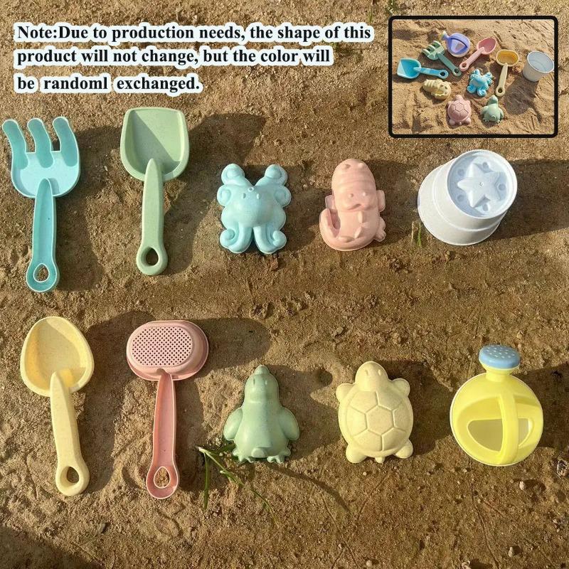 11PCS Beach Sand Play Water Set Folding Bucket Summer Toys for Children Kids Outdoor Game Sandbox Accessories Color Random
