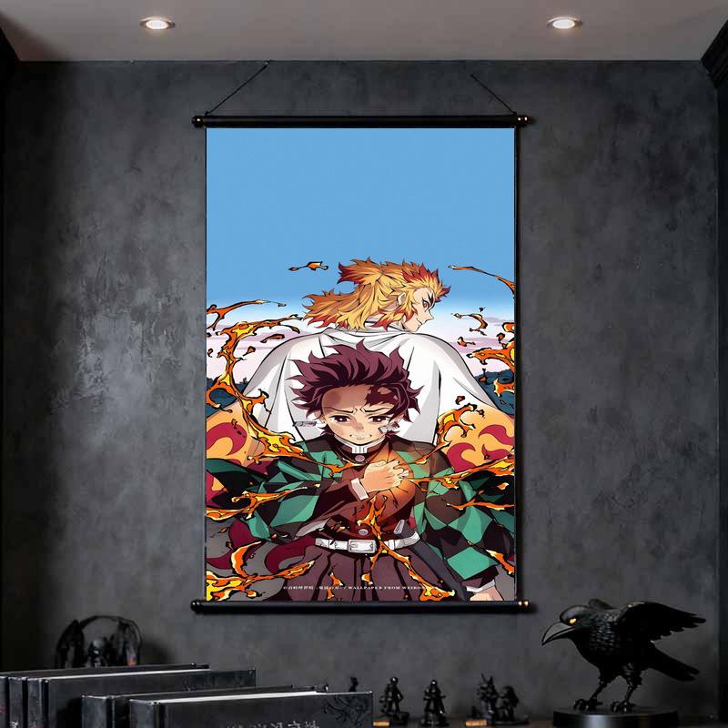 Demon Slayer Tanjiro & Rengoku Flame Guardian XL Self-Adhesive Canvas