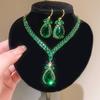 Luxury-Style Court Style Jewelry Set - Silver Needle Waterdrop Tassel Earrings, Pendant Necklace Set For Women - Wedding Jewelry Set
