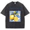 Printet Vasket T-shirt Herre Bomulds T-shirt Rund Hals Behagelig Streetwear Herre Afslappet Sommerbeklædning
