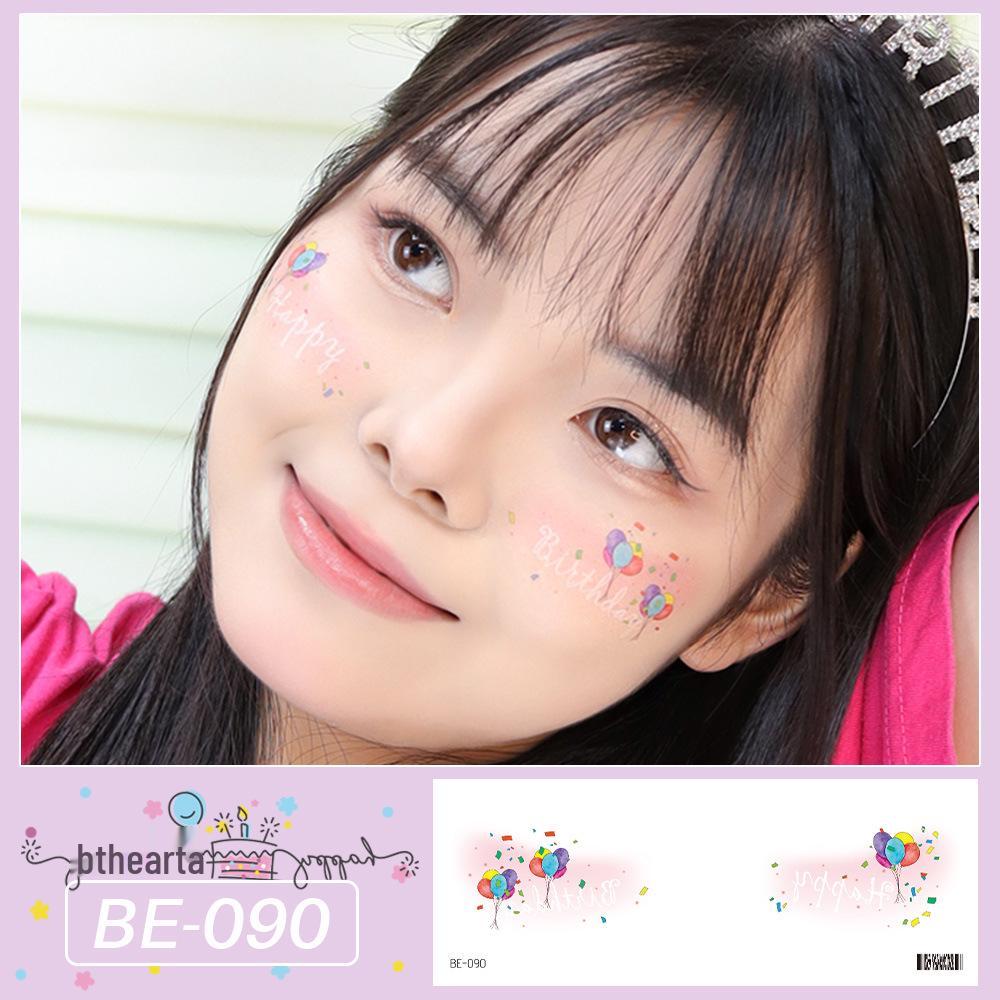 Rikaron Sweetheart Girl Makeup Tattoo Stickers for Face & Arm - Long-lasting for Birthday Parties & Photo Shoots 158*60 mm