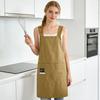 Kitchen Apron Waterproof Cooking Apron with 2 Large Pockets Adjustable Lace-Up Design Oil And Water-Repellent Unisex Apron for Cooking And Outdoor