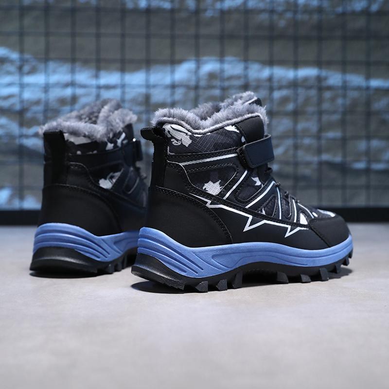 Winter Kinder Modische Fleece Warme Hohe Baumwollschnürsenkel Eiskralle Schneestiefel 31-40