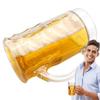 Cană de bere falsă amuzantă cu strat dublu de 15 OZ Cană de bere realistă cu mânere Jucării șirete Model creativ de bere Recuzită pentru farsă