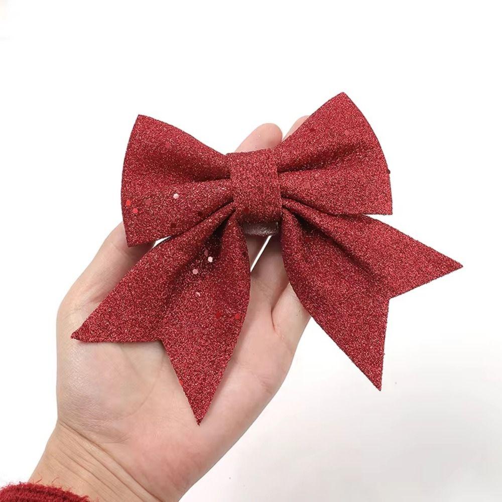 2Pcs 3D Bow Christmas Decorations Creative Christmas Bow Decorations Xmas Party Supplies