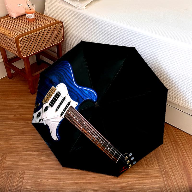 1PC electric guitar Umbrella Portable Folding Umbrella Iron Frame Hole Bone Structure Outdoor Home Umbrella A14