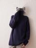 Women's High Neck Cashmere Sweater - 2026 Autumn/Winter Ribbed Knit, Simple Loose Fit, Slimming & Warm