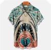 1116 Cool Cute Shark 1D Print Pattern Men's Shirt Street Casual Men's Shirt