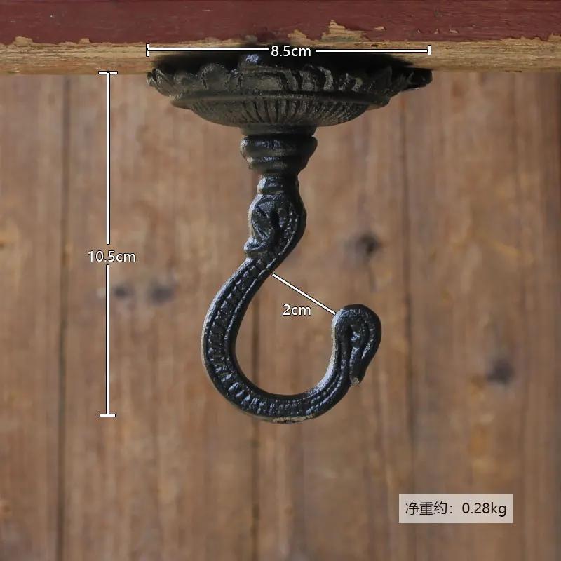 Retro Iron Art Cast Iron Hook Courtyard Garden Outdoor Wall Decoration Clothing Store Clothing Hat European Style Clothes-hook