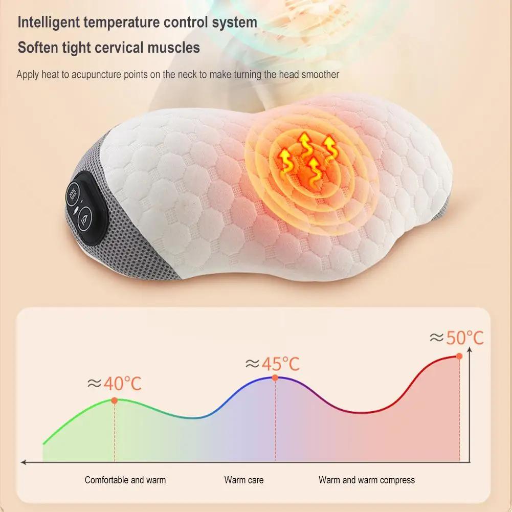 Multifunksjon nakke skulder massasjepute med varmevibrasjon Memory Foam massasjepute