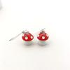 Small Mushroom Shaped Dangle Earrings Cartoons Cute 8 Colors Handmade Drop Earrings For Women Girls Jewelry Lovely Funny Gifts