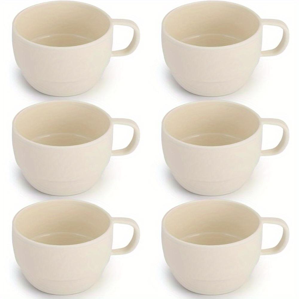 6 ks Kávové hrnky Kávové šálky 12oz Odolné Lehké Plastové Hrnky pro Domov Venkovní Piknik Kempování Narozeninový Dárek Stohovatelné Kávové Hrnky Plastový Šálek