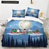 Merry Christmas King Queen Duvet Red Cartoon Santa Car Animals Bedding Set for Children Boy Girl Happy Holiday Theme Quilt Cover