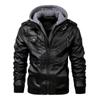Hood Leather Jacket Streetwear Biker Coat Slim Fit Autumn Winter Coat Men Fur Lined Men Motorcycle Jacket Fashion Men Jacket