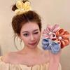 1PC Spring Atmosphere Pearl Head Rope Temperament Large Intestine Hairband Fairy Style Big Flower Leather Stretching