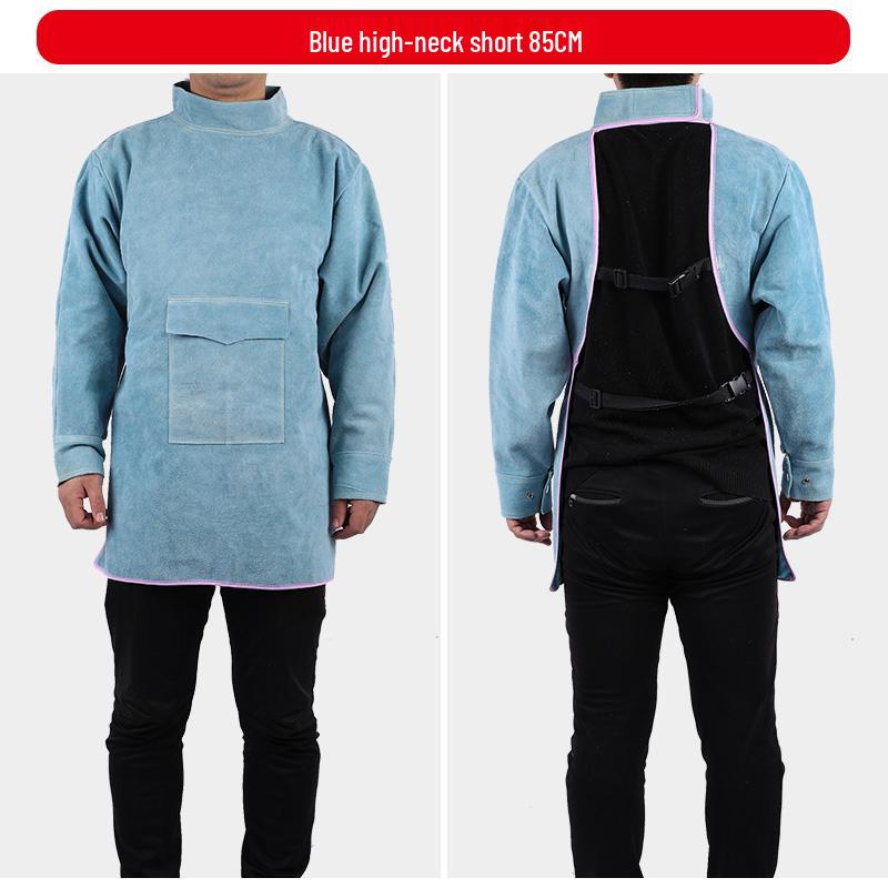 Cowhide Welding Suit – Flame Retardant, Anti-Scald, High-Temperature & Wear Resistant Leather Apron for Welders.
