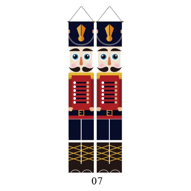 Elegant Nutcracker Christmas Decoration Hanging Door Banner Soldier Character Porch Sign